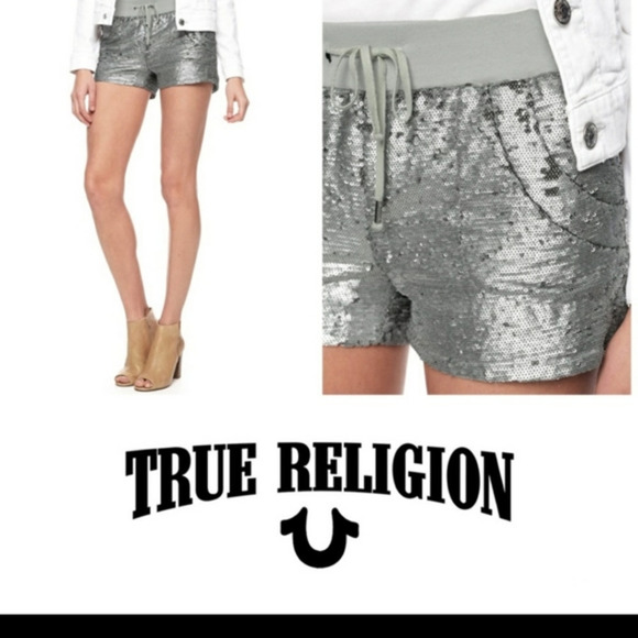 True Religion Sequin Runner‎ Short, - Picture 1 of 4